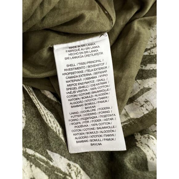 Ralph Lauren Women's 14P Tropical Palms Olive Green Cotton Babydoll Dress Y2K - Picture 8 of 8